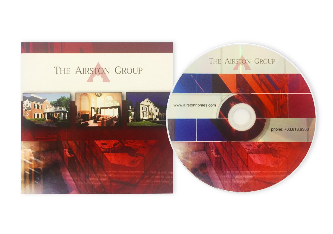 The Airship Group album cover and CD featuring a red and blue abstract design with the band's name.