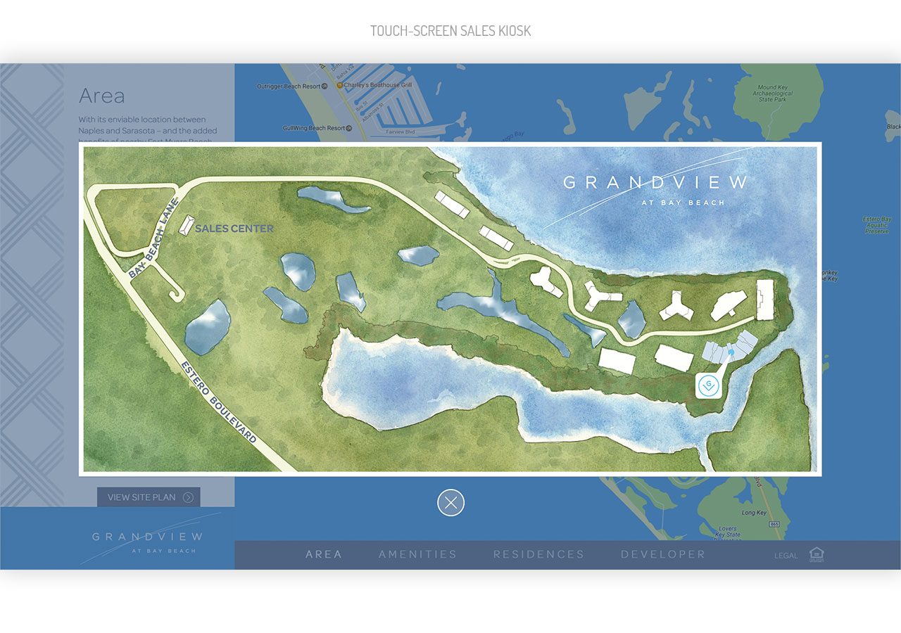 A detailed layout map of a golf course showing fairways, greens, water hazards, and surrounding landscape.