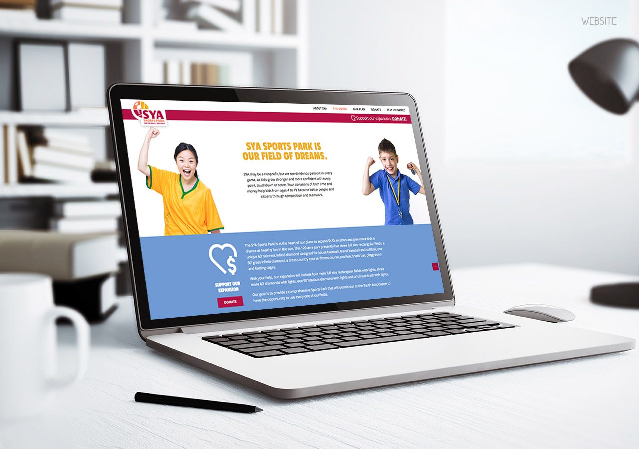 A laptop on a desk displaying a website with customer service representatives and contact information.