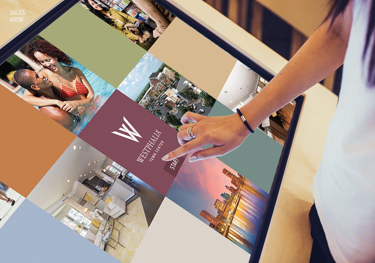 Person interacting with a digital travel brochure featuring various vacation destinations and activities.